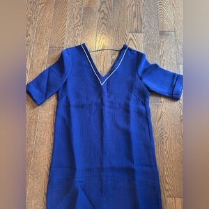 Maje Blue Boxy Tunic with 3/4 Sleeves